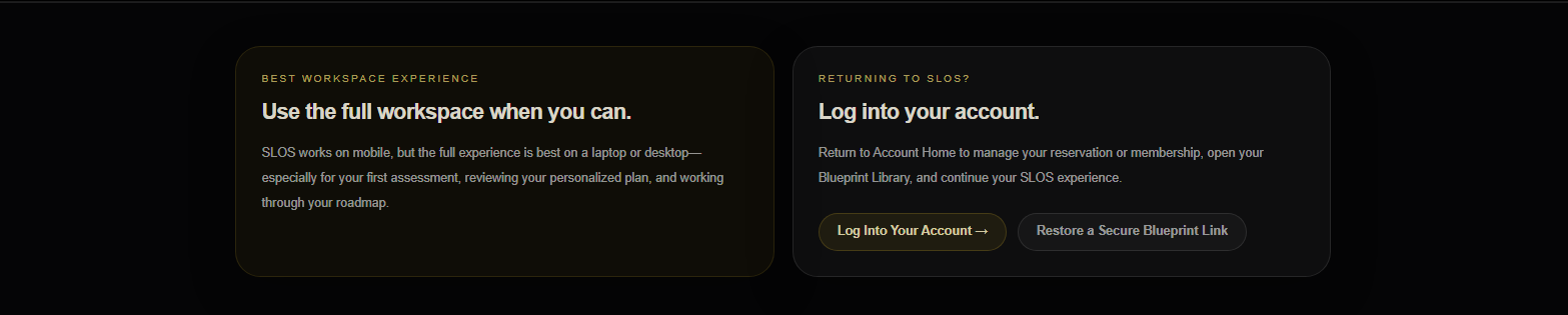 Homepage Workspace Returning User