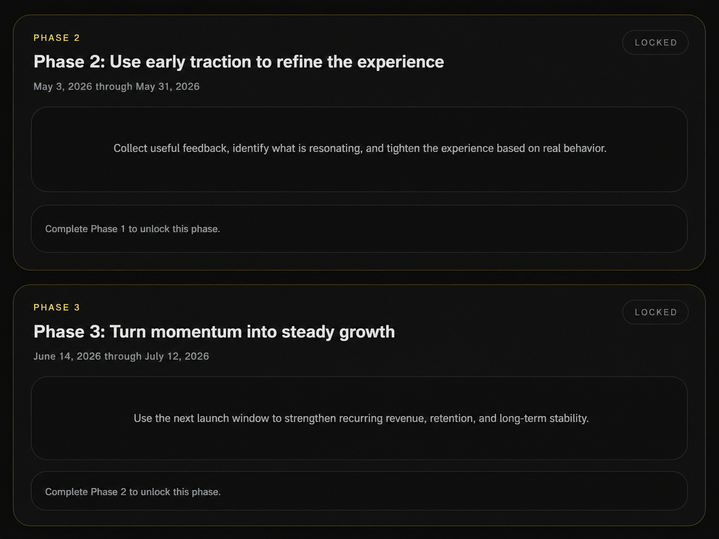 Execution Locked Future Phases