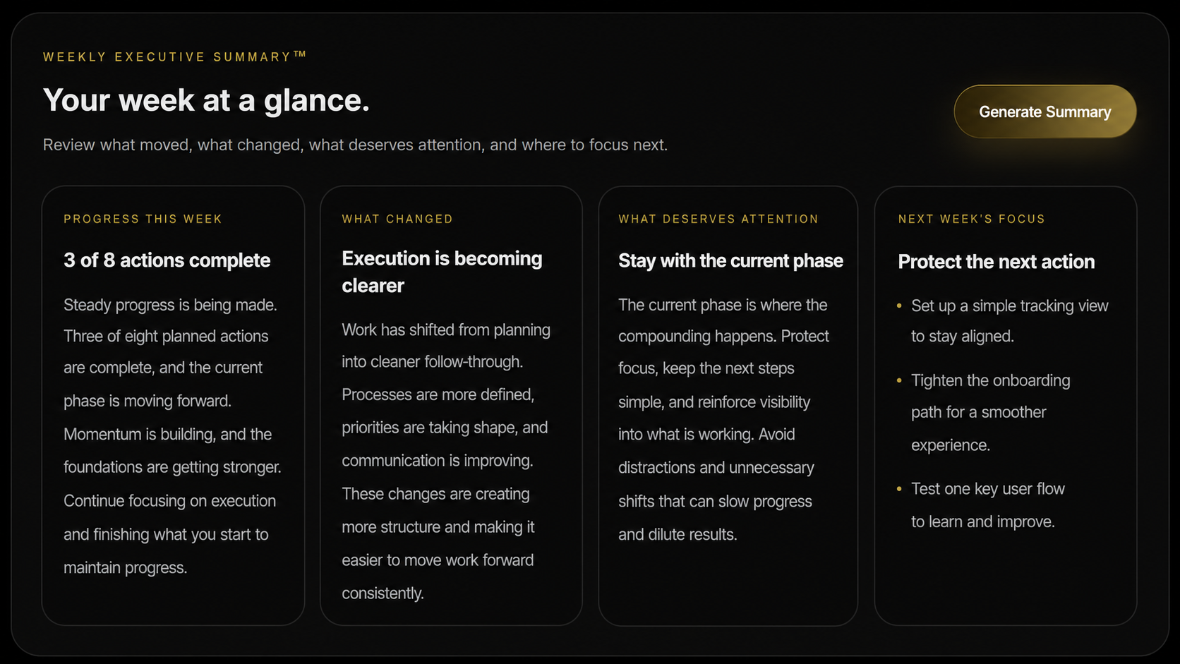 Execution Weekly Summary 2