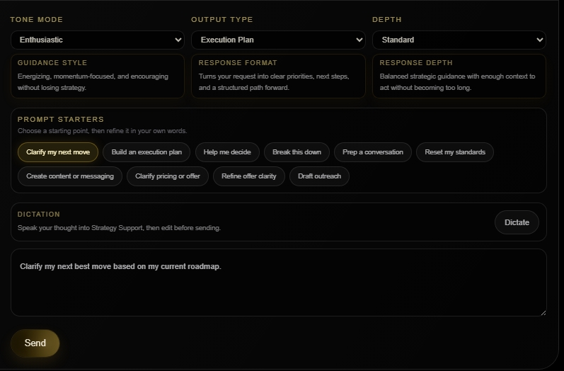 Strategy Support Controls